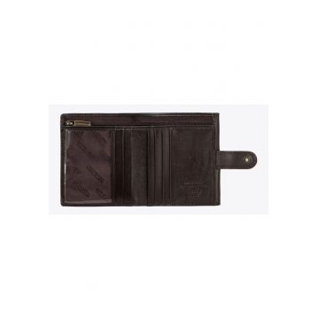 Portofel barbati  din piele naturala - culoare maro - cu 5 locuri pentru carduri - 2 compartimente pentru bancnote - set elegant