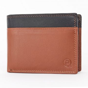 Portofel barbati Ronno, Aziel PT1472, piele naturala, Maro/Negru