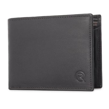 Portofel barbati Ronno, Narcis PT1470, piele naturala, Negru-Maro
