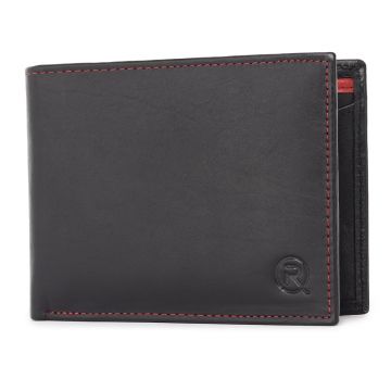 Portofel barbati Ronno, Narcis PT1471, piele naturala, Negru-Rosu