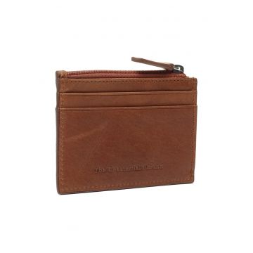 Portofel carduri unisex piele naturala - Chesterfield - - Coniac