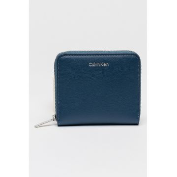 Portofel cu fermoar - Albastru inchis/Argintiu