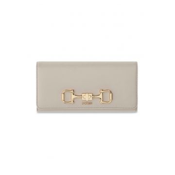 Portofel cu logo metalic Janie - Alb fildes