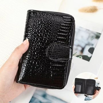 Portofel dama Delis, Yasmine PT1442, piele naturala, Negru