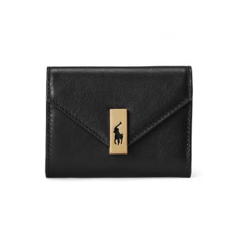 Portofel dama -  piele naturala - negru - One Size INTL