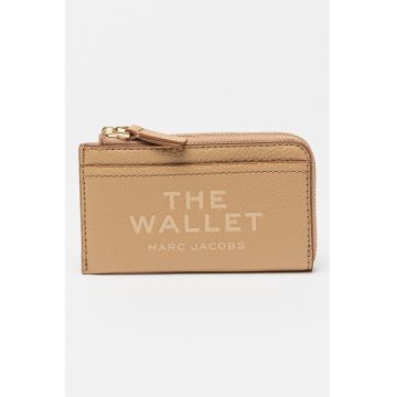 Portofel de piele cu logo - Maro nisip