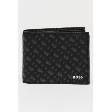 Portofel de piele cu model Zair - Negru/Gri