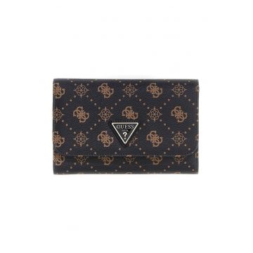 Portofel de piele ecologica bareta detasabila de incheietura Silia - Negru/Maro