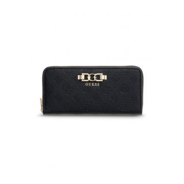 Portofel de piele ecologica cu bareta pentru incheietura Anise - Negru