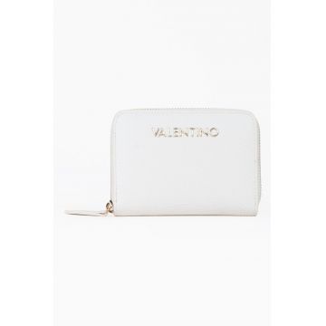 Portofel de piele ecologica cu fermoar Alexia - Alb