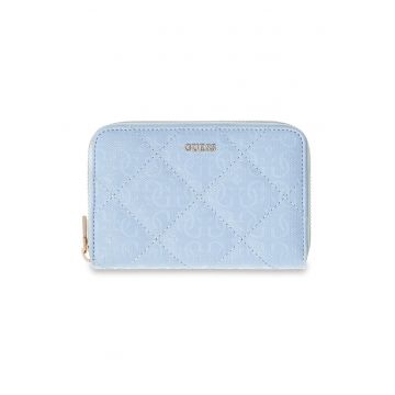 Portofel de piele ecologica cu fermoar Libby - Albastru pastel