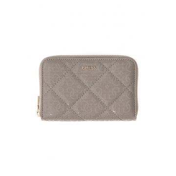 Portofel de piele ecologica cu fermoar Libby - Maro taupe deschis