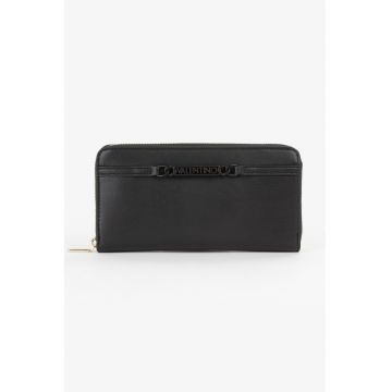 Portofel de piele ecologica cu fermoar - Negru