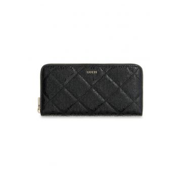 Portofel de piele ecologica cu monograma Libby - Negru