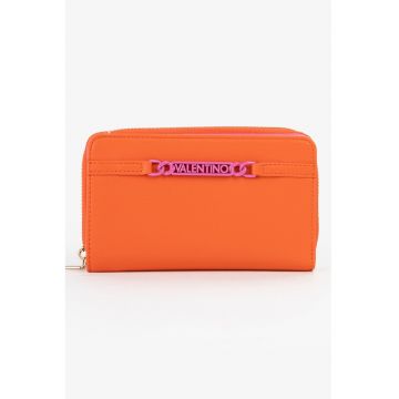 Portofel de piele ecologica - Portocaliu/Roz