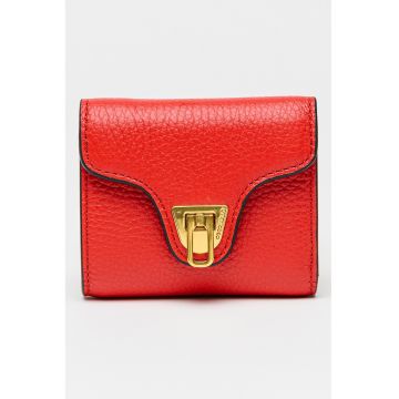 Portofel din piele Beat Soft - Rosu vermillion