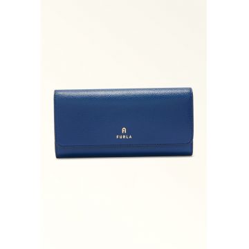 Portofel din piele cu inchidere cu clapa Camelia Continental - Albastru inchis