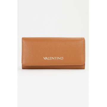 Portofel din piele ecologica cu clapa Alexia - Caramel