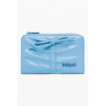Portofel din piele ecologica cu logo - Albastru deschis