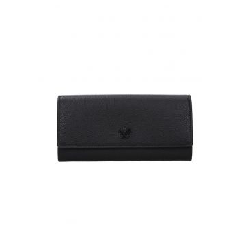 Portofel din piele naturala - Negru - 20 x 10 x 2.5 cm