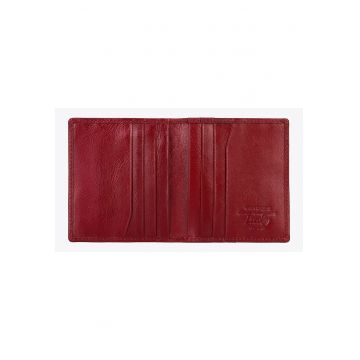 Portofel din piele pentru carduri  colectia Italy - 9x10cm - piele naturala - rosu