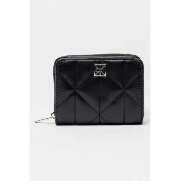 Portofel matlasat de piele ecologica cu protectie RFID - Negru