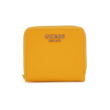 Portofel piele ecologica cu fermoardwqf - Galben sofran - 9x11x2