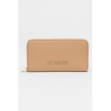 Portofel piele ecologica cu logo - 16899 - Maro camel - 9x20x3.5