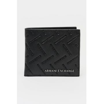 Portofel pliabil cu logo stantat - Negru stins