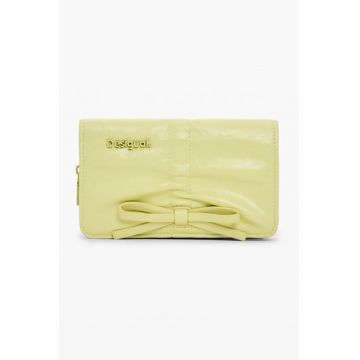 Portofel pliabil de piele ecologica - Galben lime