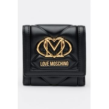 Portofel pliabil de piele ecologica - Negru