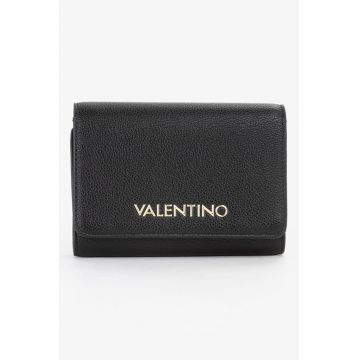 Portofel pliabil dreptunghiular din piele ecologica - Negru