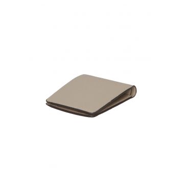 Portofel pliabil unisex piele - Maro taupe - 9.5 x 12 x 2.5 cm
