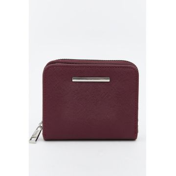 Portofel texturat de piele ecologica - Violet tyrian