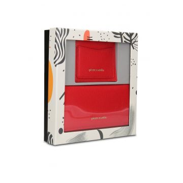 Set de portofel si portcart Celeste Ultra - 2 piese - Rosu