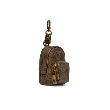 Breloc dama -  piele ecologica - maro - One Size INTL