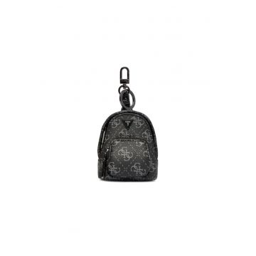 Breloc dama -  piele ecologica - negru - One Size INTL