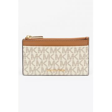 Portcart cu model monograma Jet Set - Maro/Crem