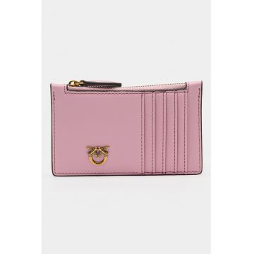 Portcart de piele Airone - Roz pastel