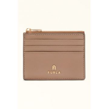 Portcart din piele Camelia - Maro camel