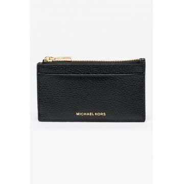 Portcart din piele cu fermoar Jet Set - Negru