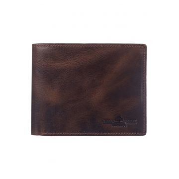 Portofel barbati piele naturala maro 12 x 9.5 x 2 cm - Newport -
