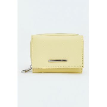 Portofel cu buzunare multiple - Galben pastel