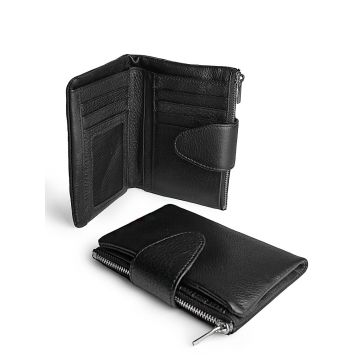 Portofel dama, 3166, piele naturala, Negru