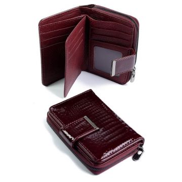 Portofel dama, 5198, piele naturala, Bordo