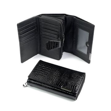 Portofel dama, 5261, piele naturala, Negru