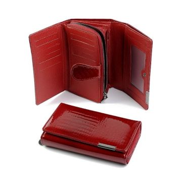 Portofel dama, 5261, piele naturala, Rosu