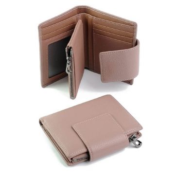 Portofel dama, A899-9, piele naturala, Roz pudrat