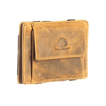 Portofel dama piele naturala 10.5 x 7.5 x 1.5 cm - Vintage RFID - - Bej