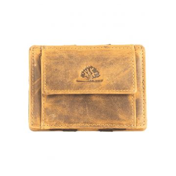 Portofel dama piele naturala 10.5 x 7.5 x 1.5 cm - Vintage RFID - - Bej